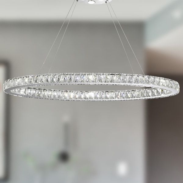 Fashionable Chrome And Crystal Led Chandeliers With Regard To Shop Galaxy 20 Led Light Chrome Finish And Clear Crystal (View 12 of 20)