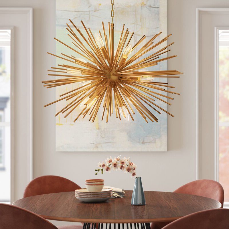 Fashionable Gold And Wood Sputnik Orb Chandeliers With Regard To Foundstone™ Nelly 12 – Light Sputnik Sphere Chandelier (View 12 of 21)