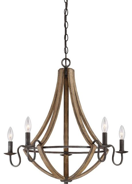 Fashionable Rustic Black Chandeliers Intended For Quoizel Shire 5 Light Chandelier, Rustic Black (View 9 of 20)