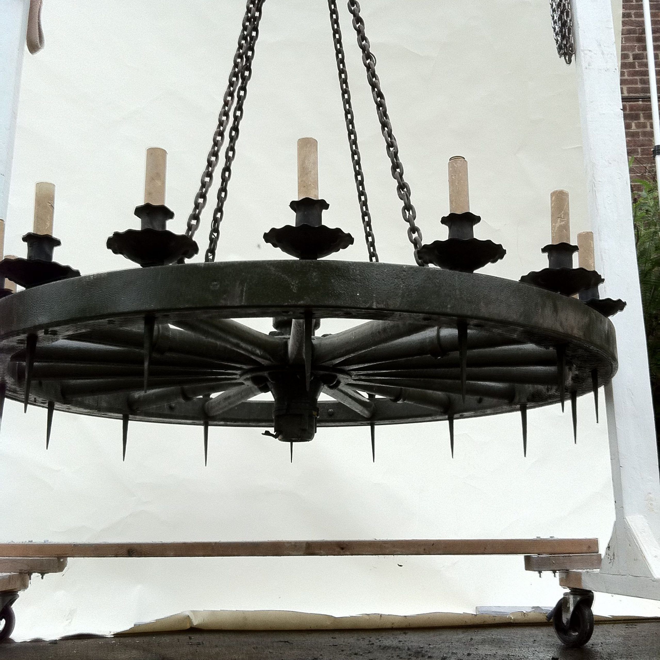 Fashionable Weathered Oak Wagon Wheel Chandeliers Pertaining To This Is A Custom Designed And Made Wagon Wheel Chandelier (View 19 of 20)