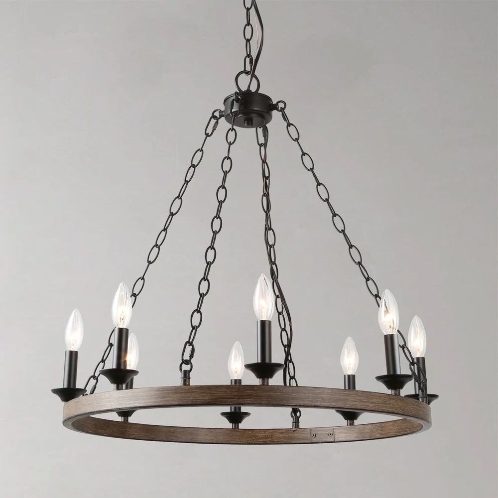Fashionable Wood Ring Modern Wagon Wheel Chandeliers Regarding Overstock: Online Shopping – Bedding, Furniture (View 3 of 20)
