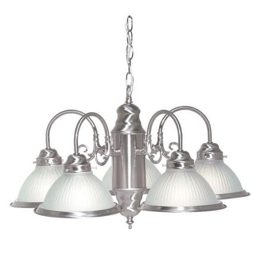 Favorite 5 Light Brushed Nickel Traditional Chandelier At Lowes Throughout Brushed Nickel Modern Chandeliers (View 16 of 20)