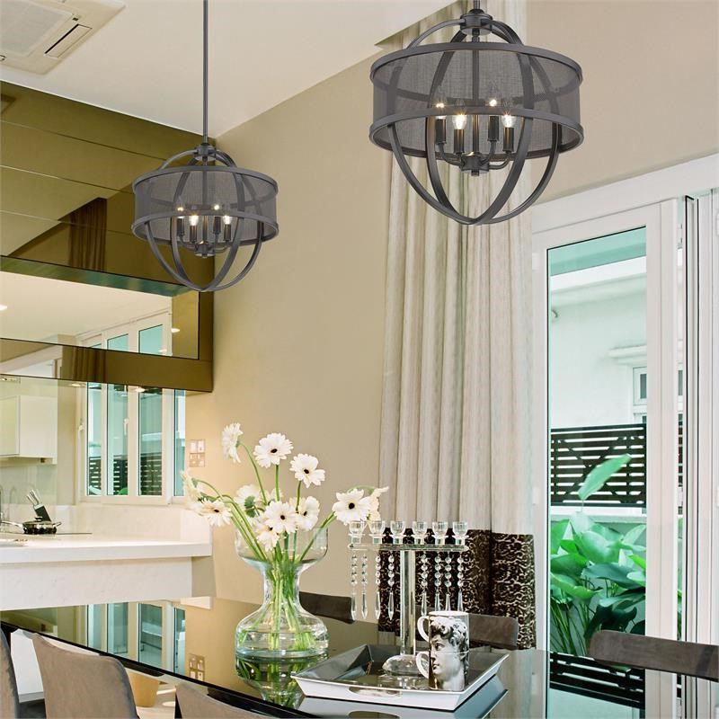 Favorite Black Shade Chandeliers For Colson 4 Light Chandelier In Matte Black With Matte Black (View 19 of 20)