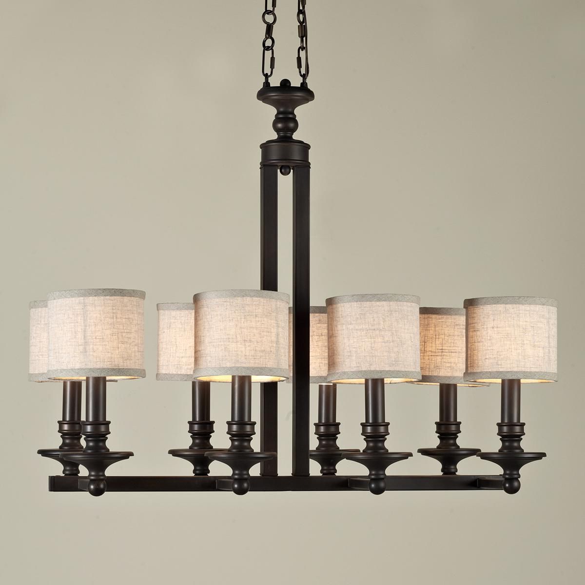 Favorite Springfield Linen Shade Island Chandelier (2 Finishes Within Oatmeal Linen Shade Chandeliers (View 10 of 20)