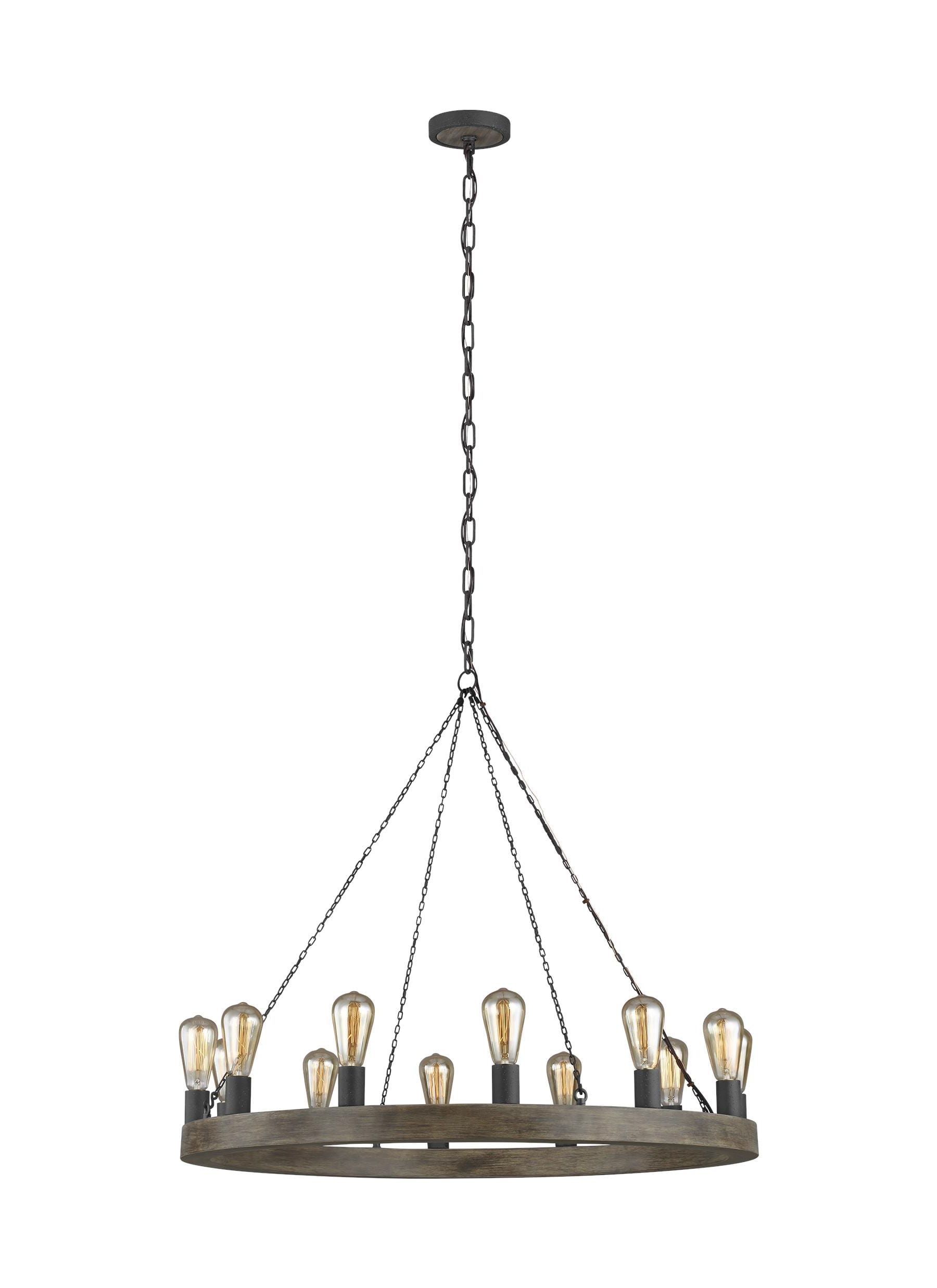 Feiss Avenir 12 Light Medium Chandelier In Weathered Oak With Most Up To Date Weathered Oak And Bronze Chandeliers (View 8 of 20)