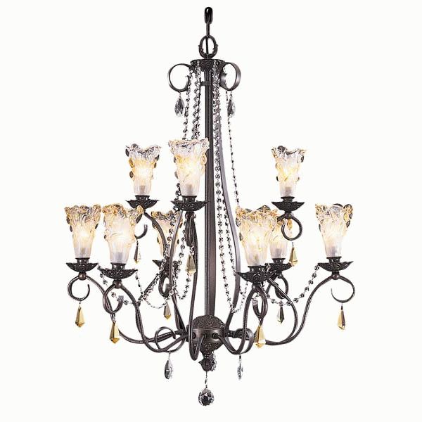 Framburg 9729 Mb Liebestraum 9 Light Dining Chandelier In Intended For Newest Mahogany Wood Chandeliers (View 6 of 20)