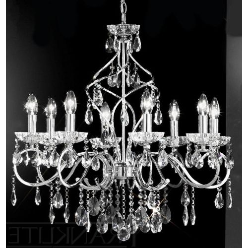 Franklite Fl2188/8 Chiffon Silver Crystal Chandelier Pertaining To Popular Soft Silver Crystal Chandeliers (View 9 of 20)