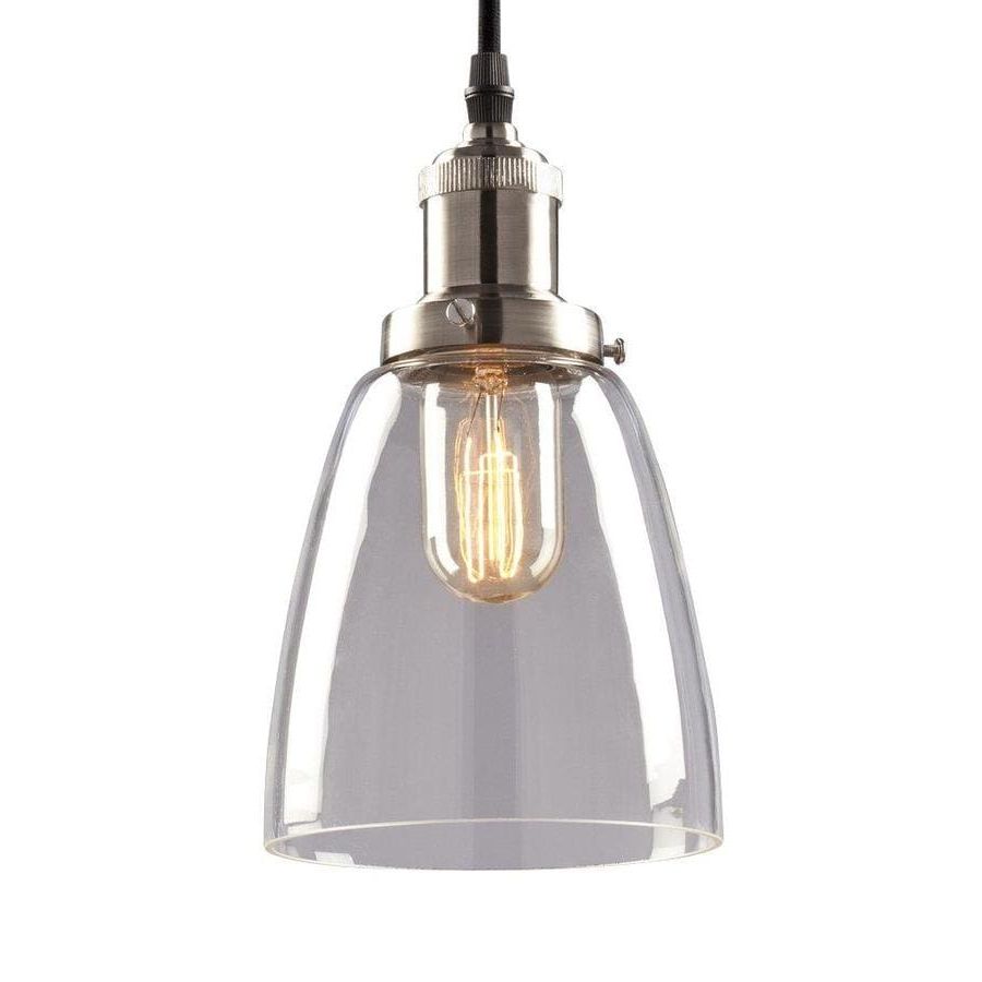 Galaxy Lighting Brushed Nickel Mini Transitional Clear In Most Up To Date Brushed Nickel Pendant Lights (View 14 of 20)
