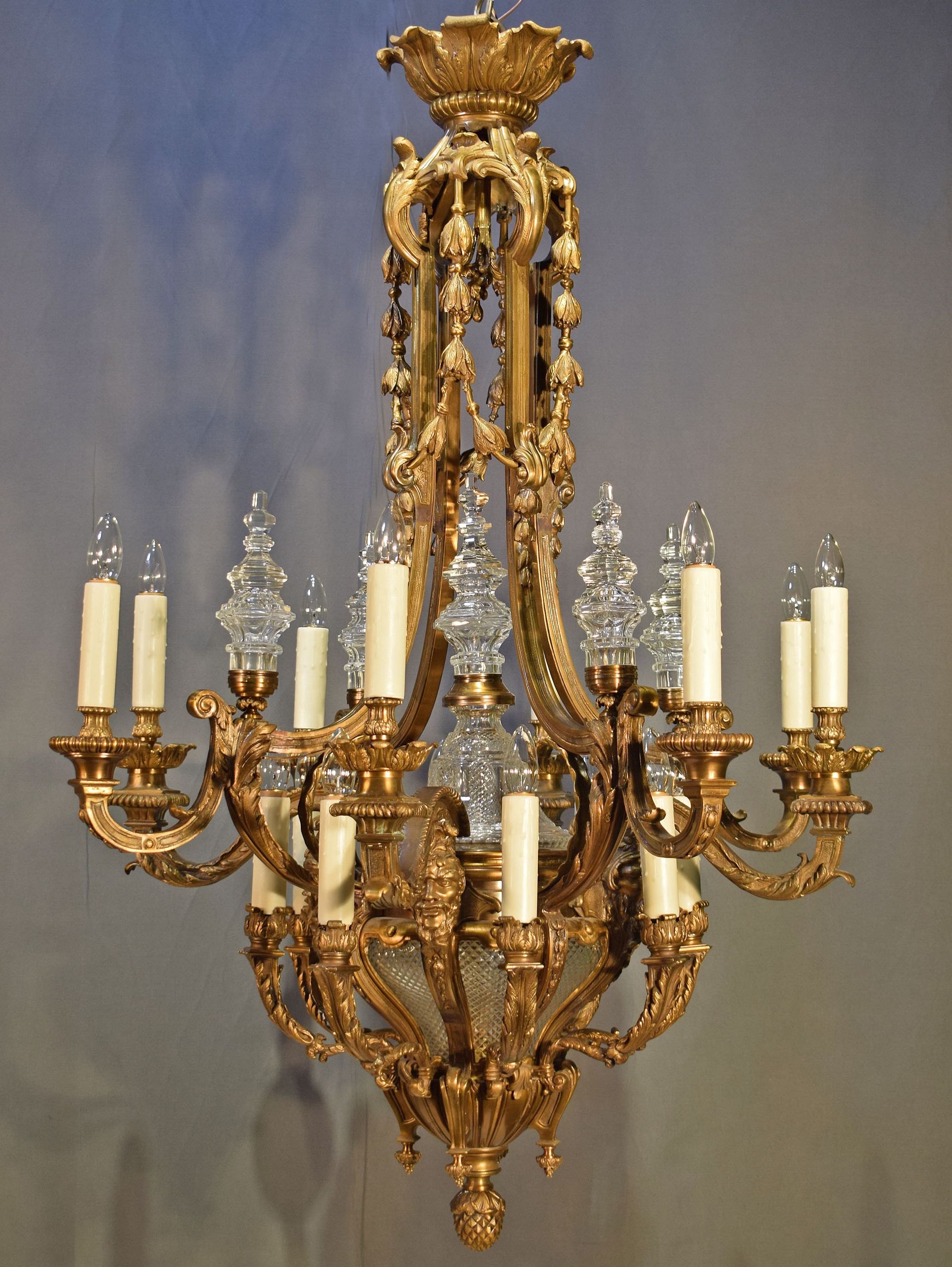 Gilt Bronze Chandelier With Magnificent Hand Cut Crystal Intended For 2020 Bronze And Scavo Glass Chandeliers (View 20 of 20)