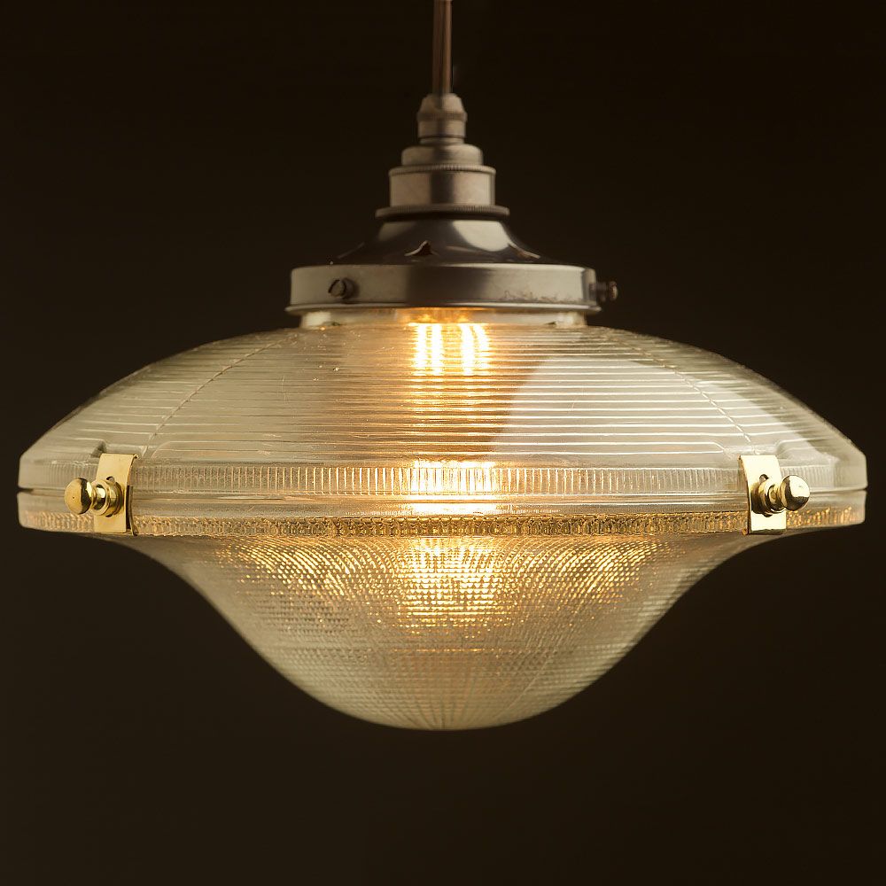 Golden Bronze And Ice Glass Pendant Lights Pertaining To Recent Holophane Glass Ice Cream Shade Pendant (View 19 of 20)