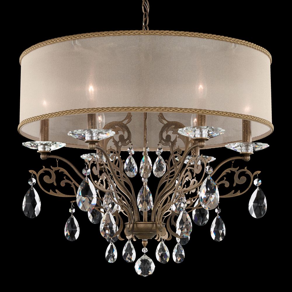 Heritage Crystal Chandeliers Pertaining To Popular Filigrae 6 Light 110v Chandelier In Heirloom Bronze With (View 8 of 20)