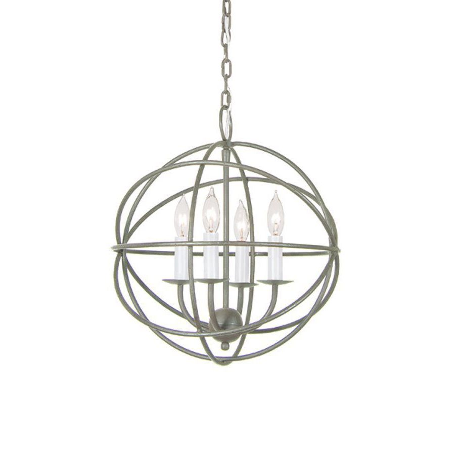 Jvi Designs 15 In 4 Light Aged Silver Vintage Globe Intended For Best And Newest Ornament Aged Silver Chandeliers (View 4 of 20)