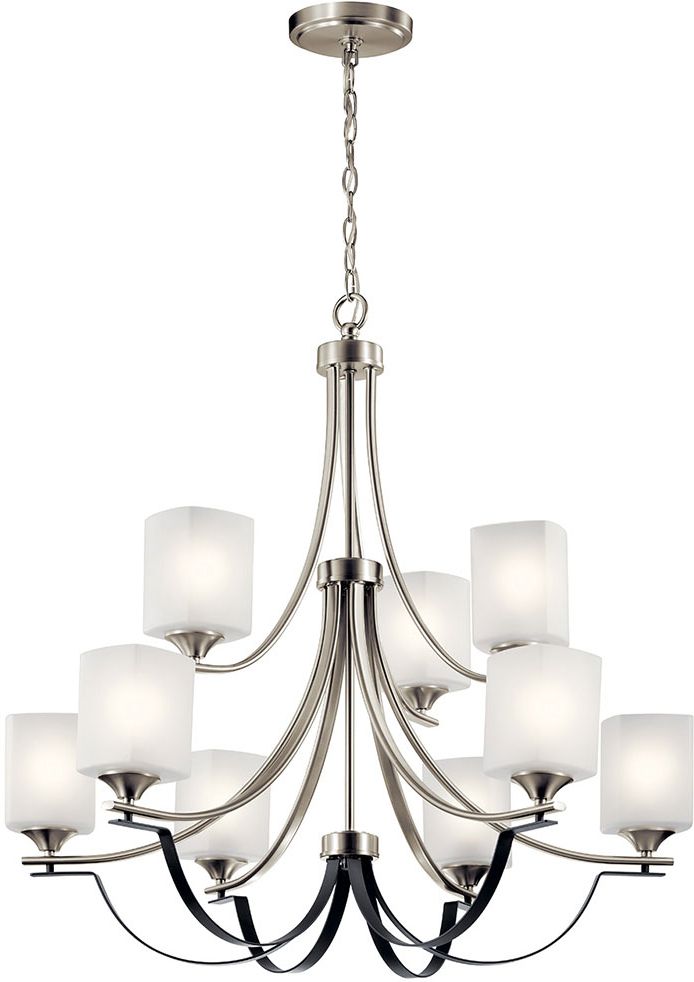 Kichler 52277ni Tula Modern Brushed Nickel Chandelier Inside Well Known Polished Nickel And Crystal Modern Pendant Lights (View 2 of 20)
