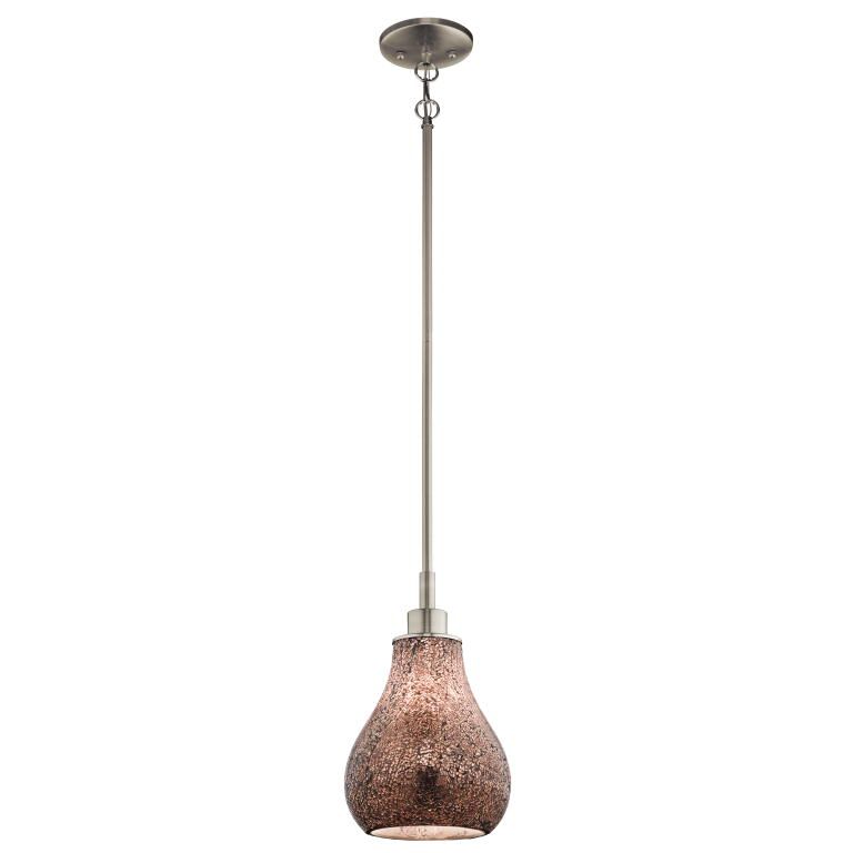 Kichler 65406 Crystal Ball Contemporary Brushed Nickel Intended For Widely Used Brushed Nickel Crystal Pendant Lights (View 13 of 20)