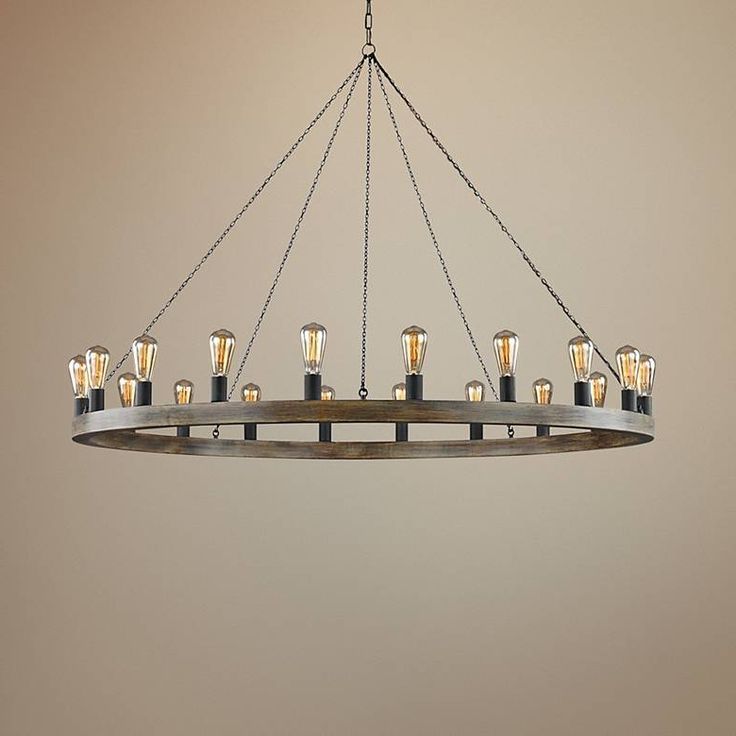 Latest Feiss Avenir 60" Wide 20 Light Weathered Oak Wood With Weathered Oak Wood Chandeliers (View 1 of 20)