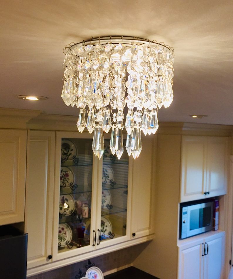 Luxe Crystal Mini Chandelier With Magnets For Recessed With Regard To Trendy Walnut And Crystal Small Mini Chandeliers (View 19 of 20)