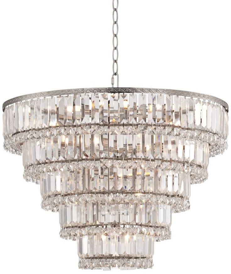 Magnificence Satin Nickel 24 1/2" Wide Crystal Chandelier Inside Fashionable Satin Nickel Crystal Chandeliers (View 19 of 20)