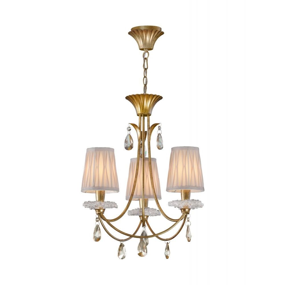 Mantra M6293 Sophie 3 Light Multi Arm Chandelier In With Regard To Most Recent Gold Finish Double Shade Chandeliers (View 12 of 20)