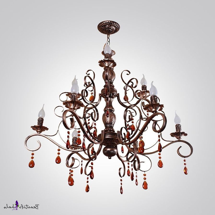 Marquette Two Tier Traditional Chandeliers With Widely Used Beautiful Two Tiered Antique Bronz Finished Large Crystal (View 6 of 20)