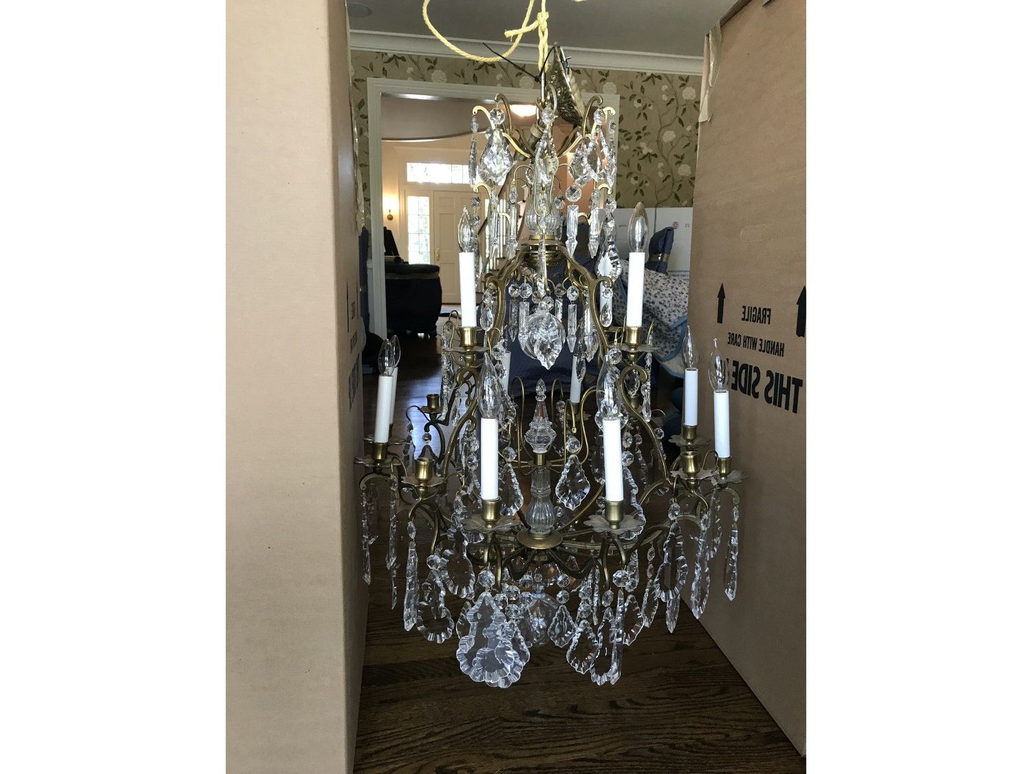 Marquette Two Tier Traditional Chandeliers Within Well Known Two Tiered 12 Light Brass & Crystal Chandelier • The Local (View 8 of 20)