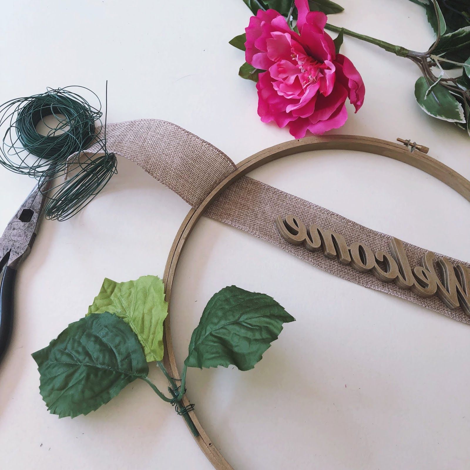 Matte Gun Metal 3 Tier Ring Chandeliers Throughout Most Up To Date Diy Summer Embroidery Hoop Wreath – Curlycraftymom (View 6 of 12)