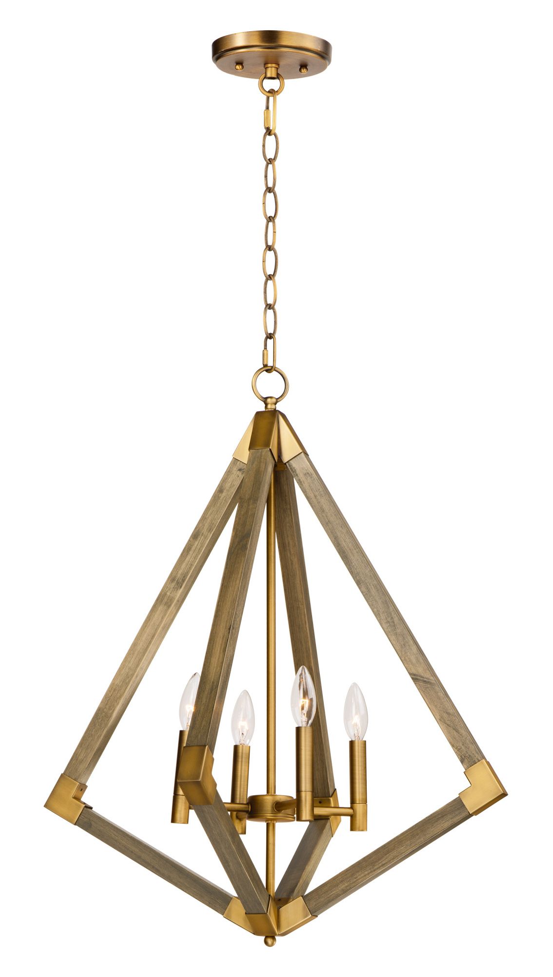 Maxim 12254 Vector 4 Light 24"w Prism Shaped Wood With Regard To Most Recent Weathered Oak Kitchen Island Light Chandeliers (View 9 of 20)