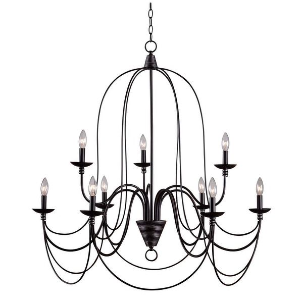 Most Current Bronze Round 2 Tier Chandeliers Intended For Shop Kenroy Home 93069orb Pannier 9 Light 2 Tier Candle (View 6 of 20)