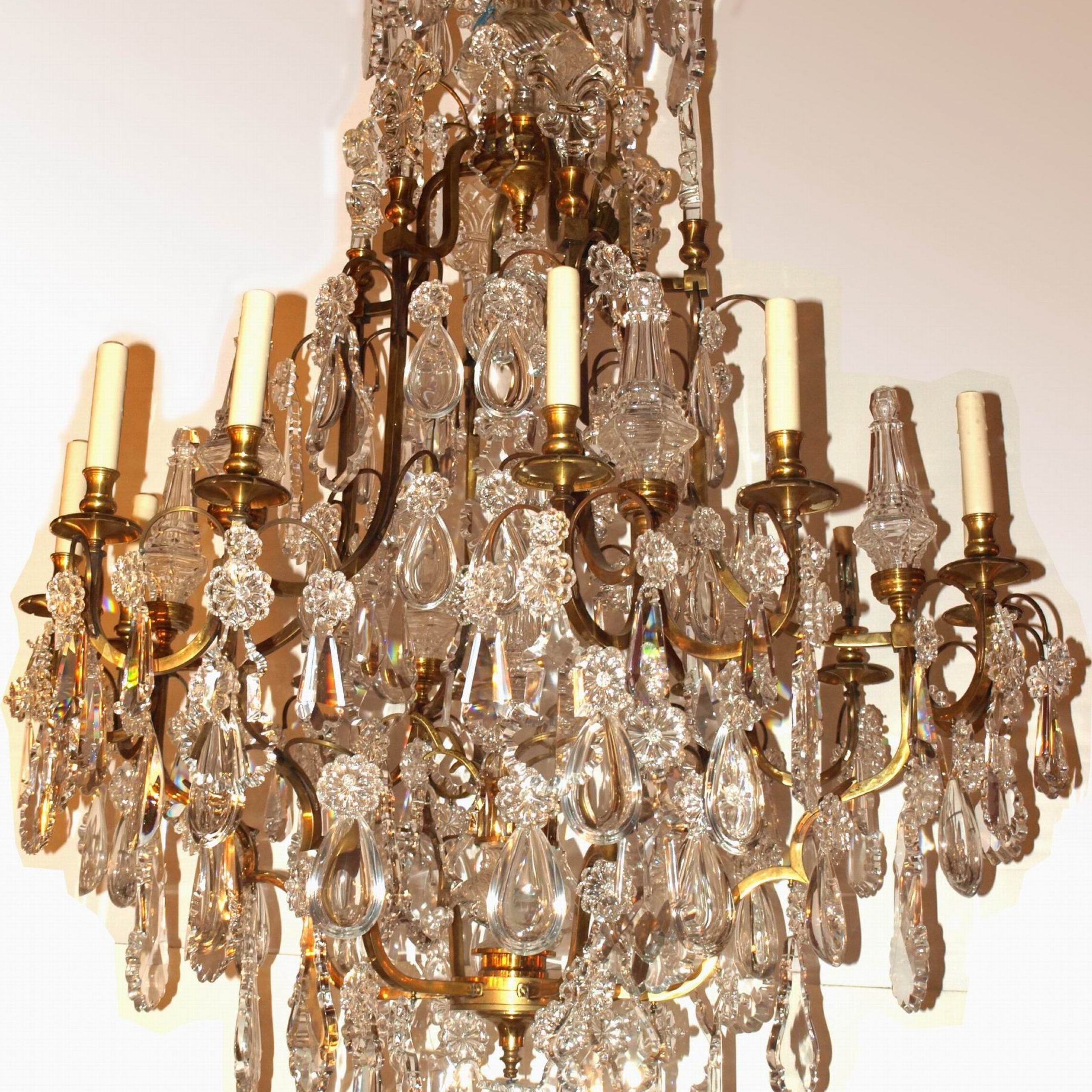 Most Current Gilt Bronze And Crystal Chandelierbaccarat, Circa 1920 With Bronze And Scavo Glass Chandeliers (View 19 of 20)