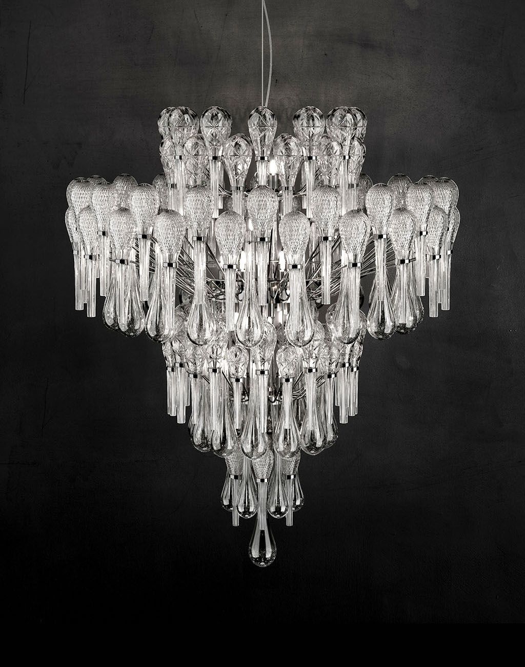 Most Current Glass And Chrome Modern Chandeliers In Large Modern Crystal Chandelier Il575k130 – Murano Imports™ (View 7 of 20)