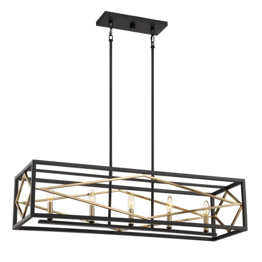 Most Current Quoizel Platform Black With Gold Casual/transitional Throughout Black And Gold Kitchen Island Light Pendant (View 12 of 20)