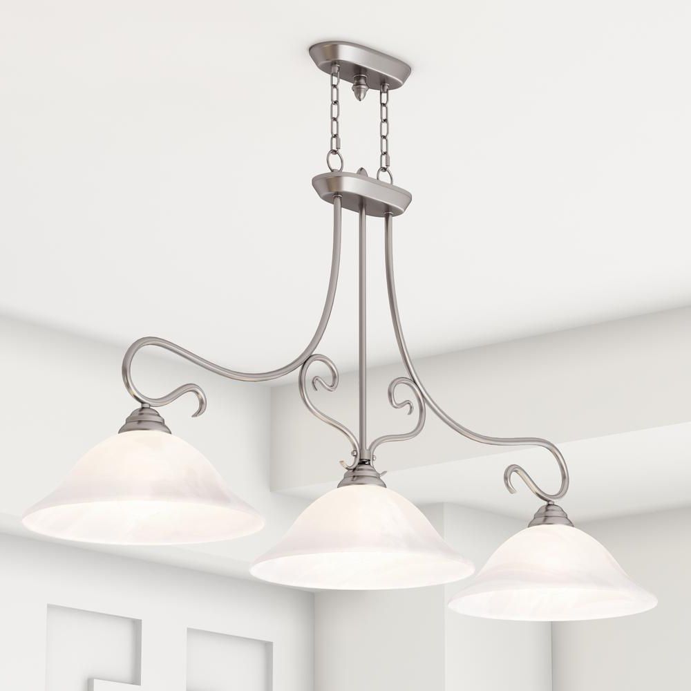 Most Popular Brushed Nickel Pendant Lights For Livex Lighting Providence 3 Light Brushed Nickel (View 9 of 20)