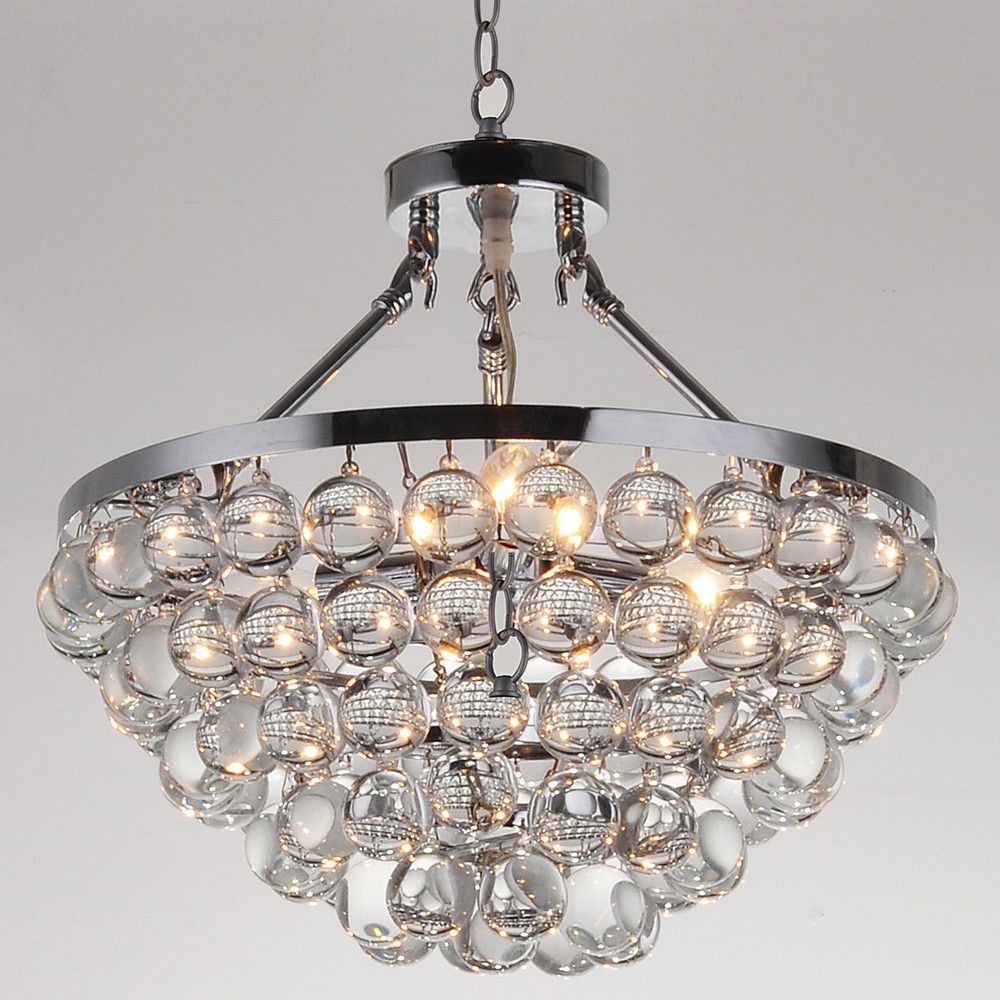 Most Popular Chrome And Crystal Pendant Lights Pertaining To Belle 5 Light Chrome/ Opulent Spherical Glass Crystal (View 1 of 20)