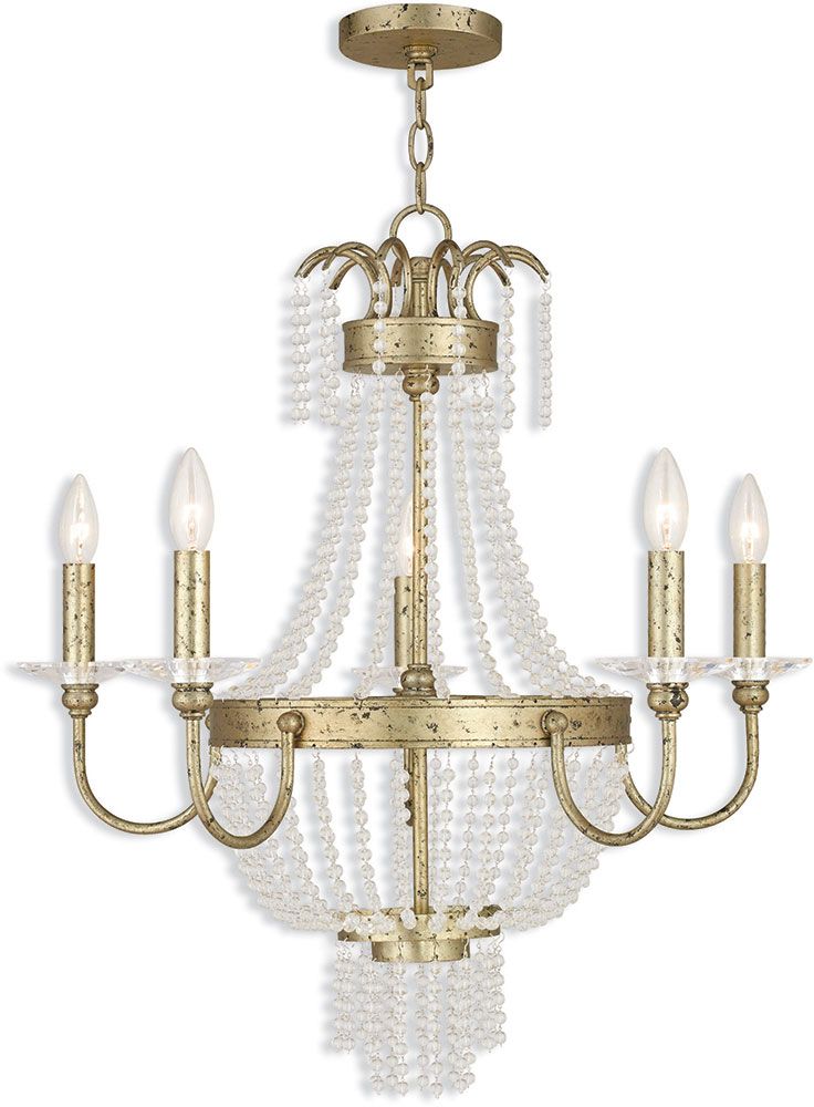 Most Popular Winter Gold Chandeliers Intended For Livex 51845 28 Valentina Hand Applied Winter Gold Lighting (View 5 of 20)