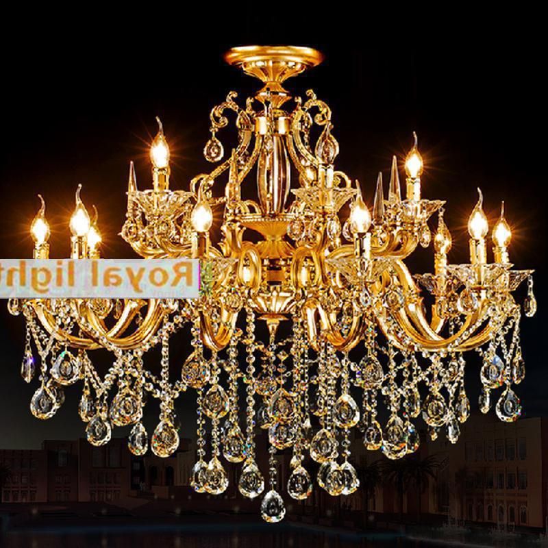 Most Recent Home Led Gold Champagne Crystal Chandelier Lighting For Throughout Champagne Glass Chandeliers (View 15 of 20)