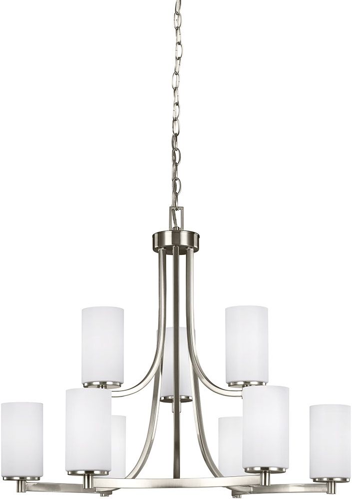 Most Recent Polished Nickel And Crystal Modern Pendant Lights Pertaining To Seagull 3139109 962 Hettinger Contemporary Brushed Nickel (View 11 of 20)
