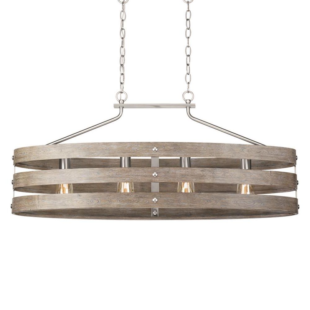 Most Recently Released Brushed Nickel Metal And Wood Modern Chandeliers Inside Progress Lighting Gulliver 10.5 In (View 18 of 20)