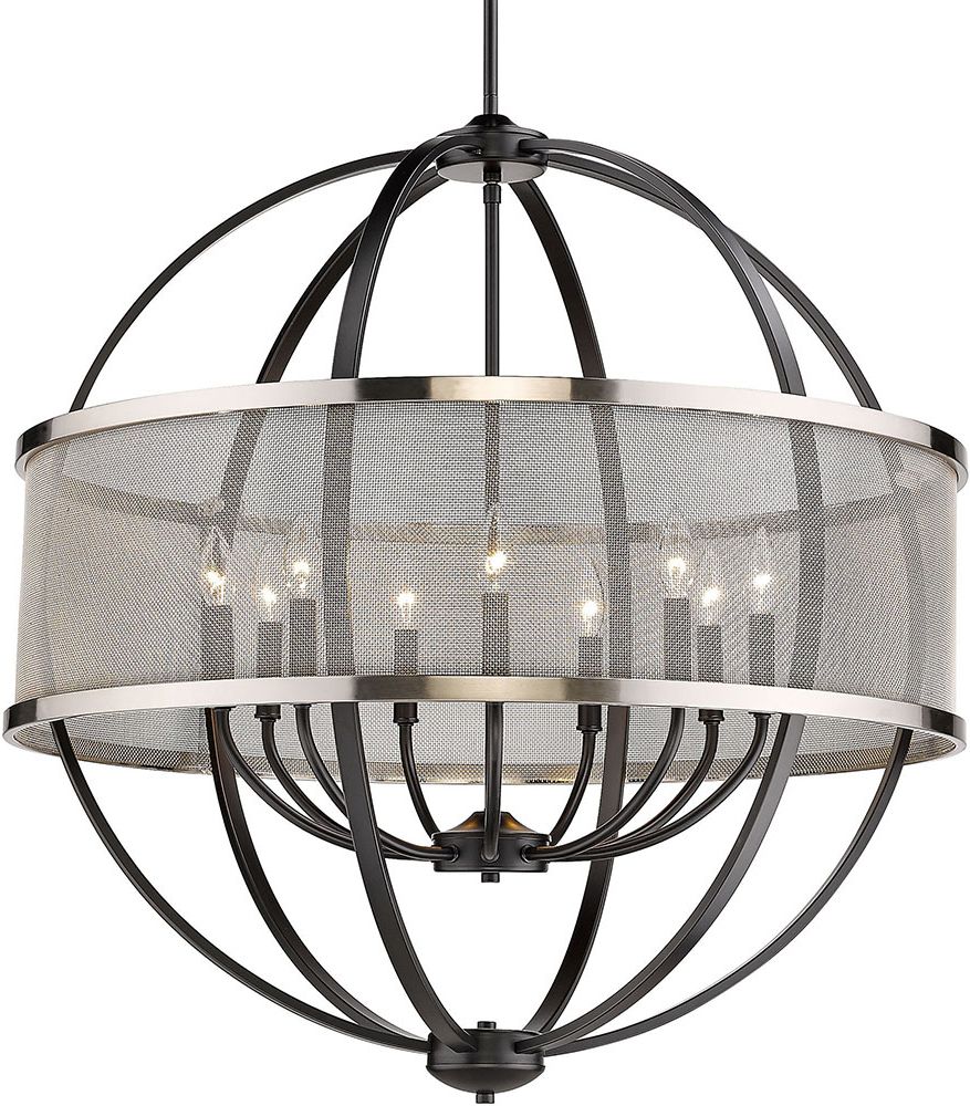 Most Recently Released Golden Lighting 3167 9 Blk Pw Colson Contemporary Matte In Matte Black Chandeliers (View 10 of 20)
