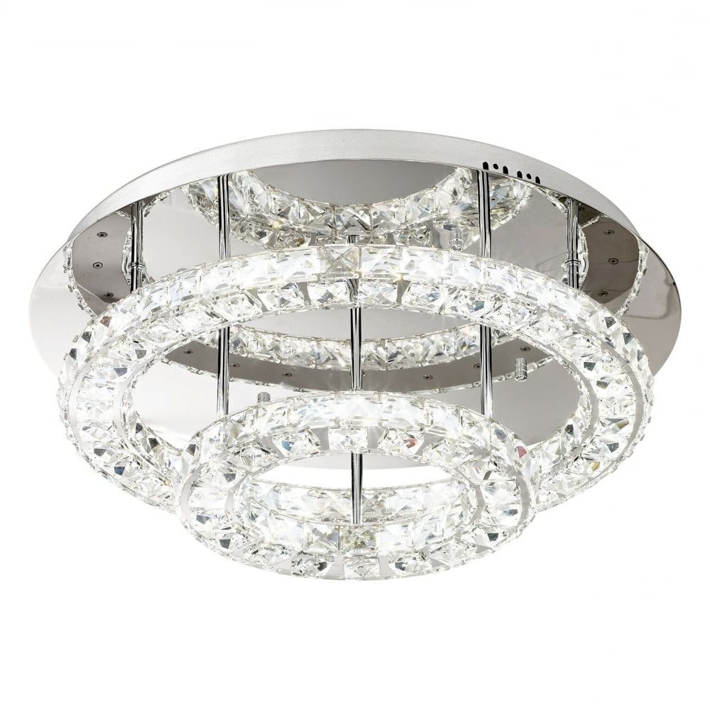 Most Up To Date 39003 Eglo Toneria Led Crystal Ceiling Light Polished Chrome In Chrome And Crystal Pendant Lights (View 6 of 20)