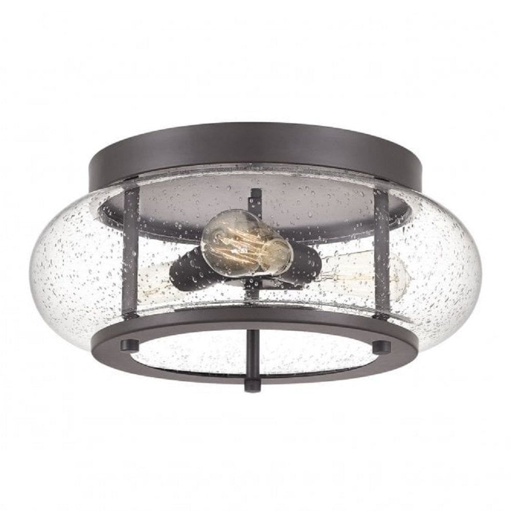 Most Up To Date Flush Fitting Low Ceiling Light With 3 Bulbs, Bronze With With Bronze With Clear Glass Pendant Lights (View 15 of 20)