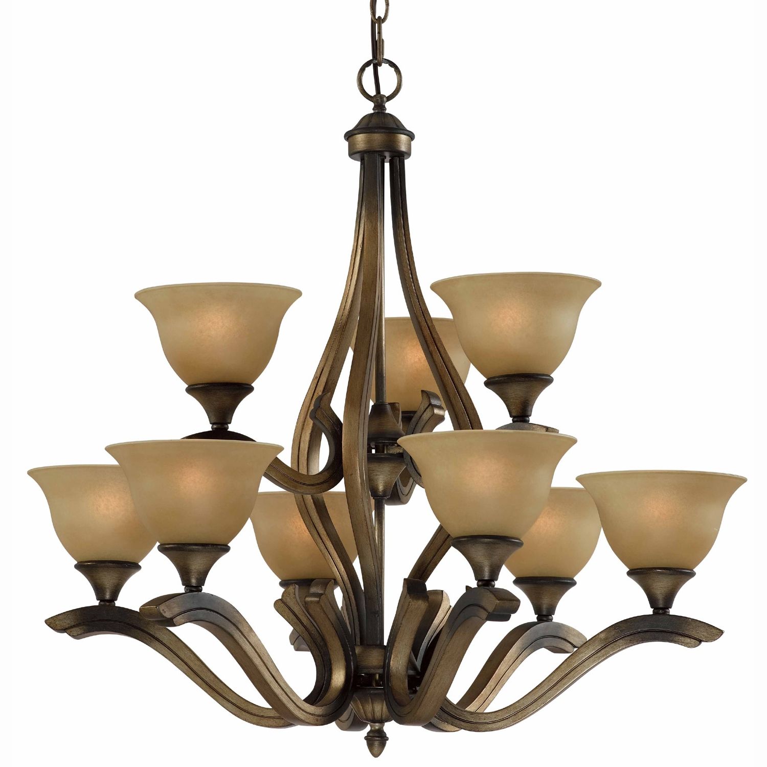 Most Up To Date Transitional 9 Light Platinum Bronze Chandelier – 14182660 Intended For Bronze With Clear Glass Pendant Lights (View 18 of 20)