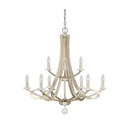 Most Up To Date Winter Gold Chandeliers Inside Hutton Winter Gold Nine Light Chandelier Without Shades (View 13 of 20)