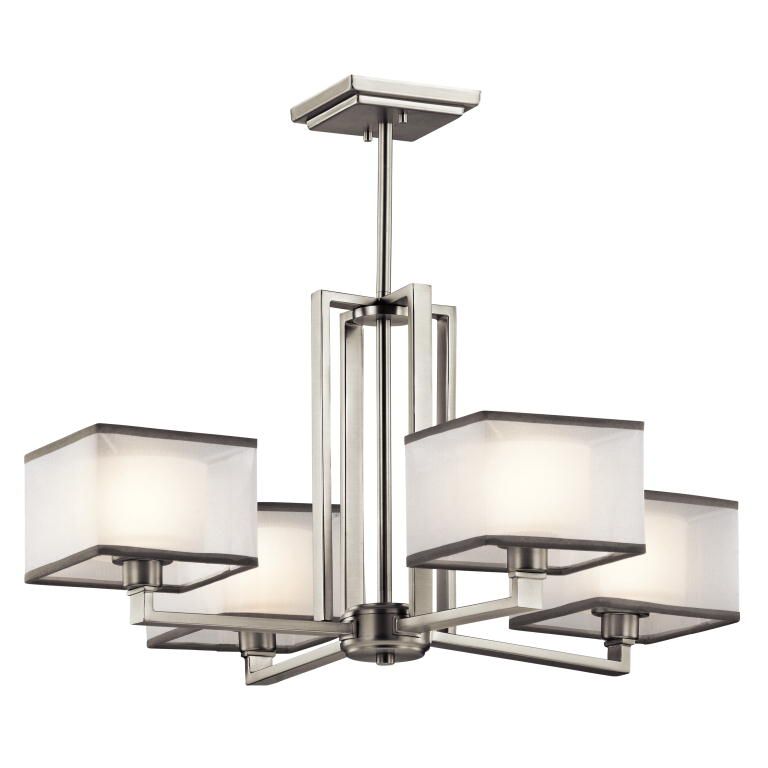 Newest Black Finish Modern Chandeliers Pertaining To Kichler 43438ni Kailey Modern Brushed Nickel Finish  (View 10 of 20)