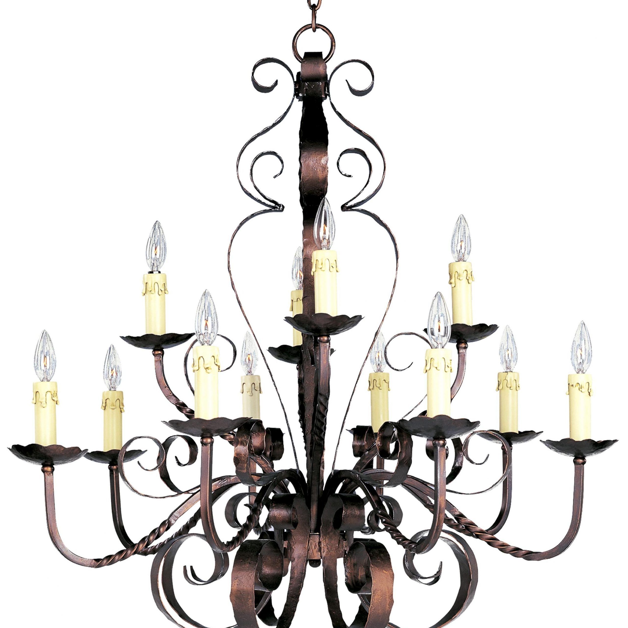 Newest Bronze Metal Chandeliers Within Aspen Collection 36" Wide Two Tiered Wrought Iron (View 2 of 20)