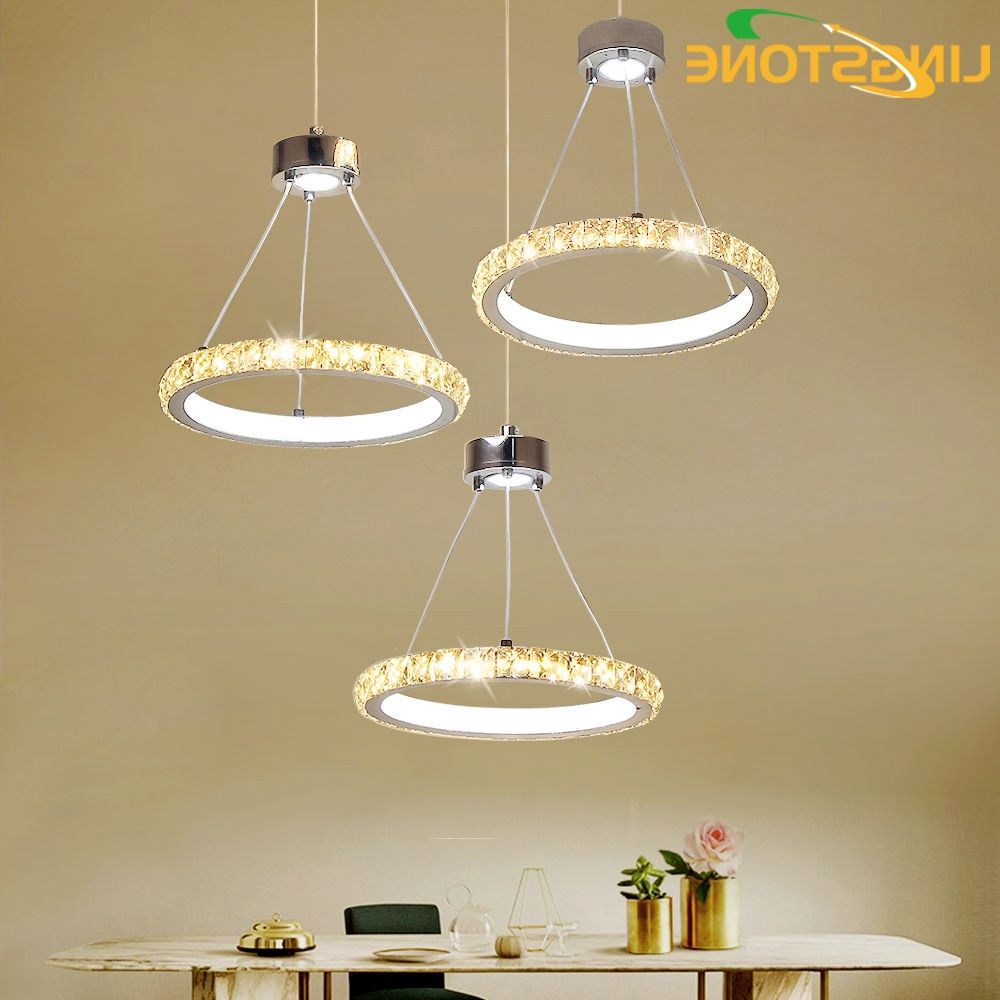 Newest Led Crystal Chandelier Lighting Lustre Modern Hanging Lamp With Regard To Chrome And Crystal Led Chandeliers (View 8 of 20)