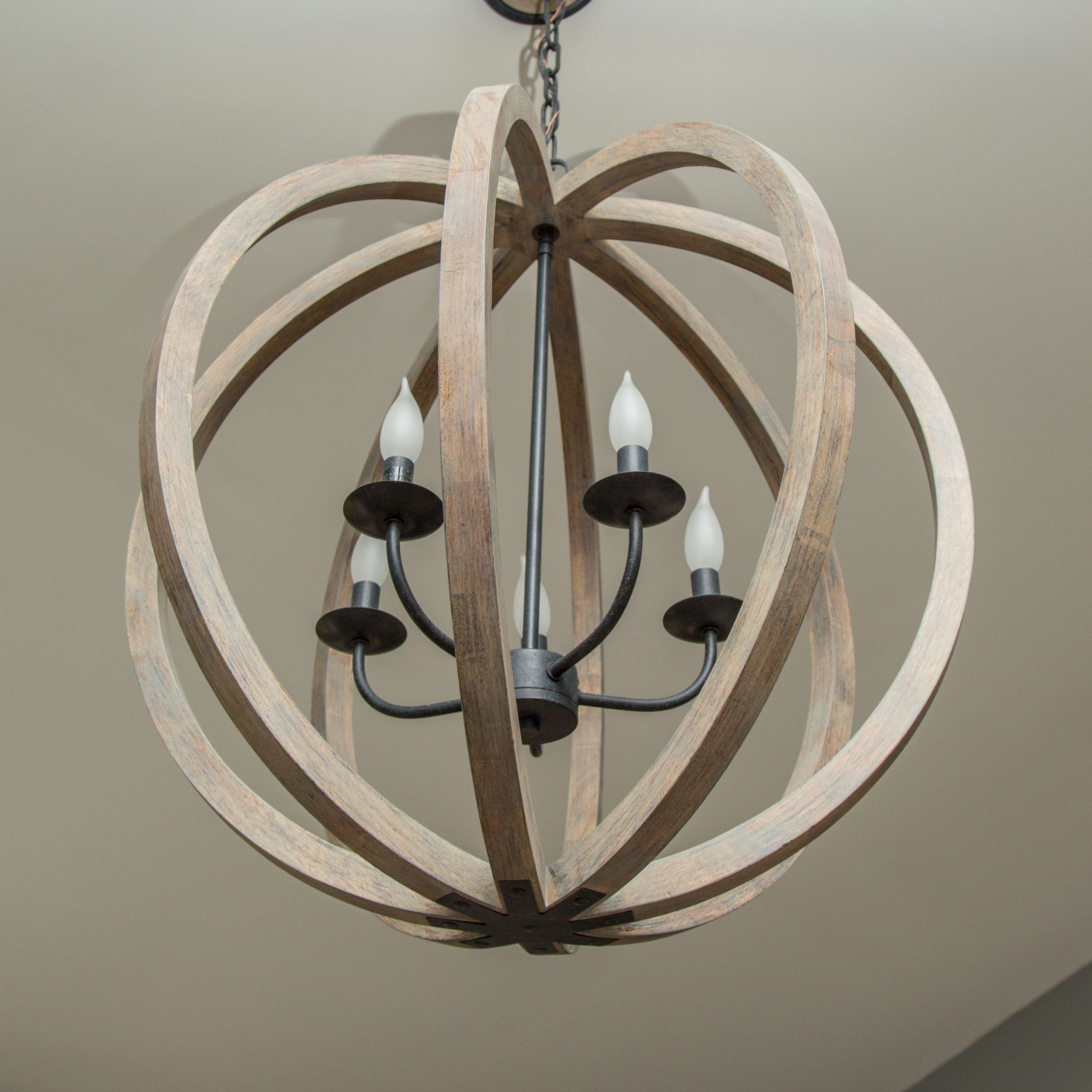 Newest Weathered Oak And Bronze Chandeliers In Feiss, F2936/5wow/af, Weathered Oak Wood / Antique Forged (View 4 of 20)