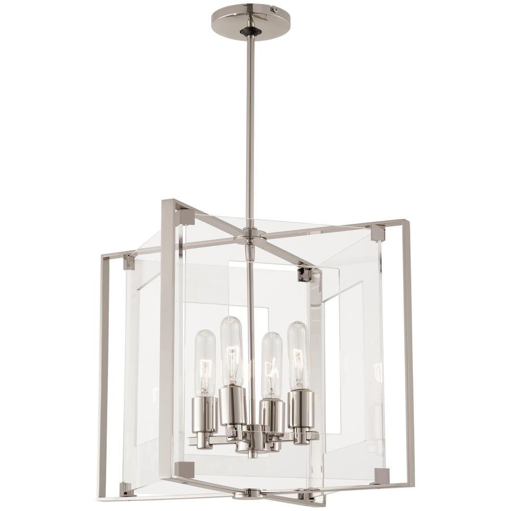 Polished Nickel And Crystal Modern Pendant Lights For Most Popular George Kovacs Crystal Clear 4 Light Polished Nickel (View 17 of 20)