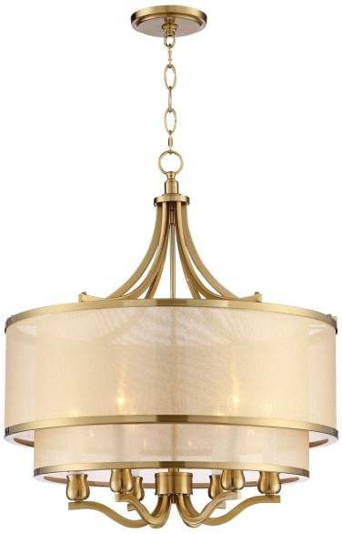 Possini Euro Nor 23" Wide Warm Antique Brass 6 Light Throughout Famous Warm Antique Brass Pendant Lights (View 5 of 20)