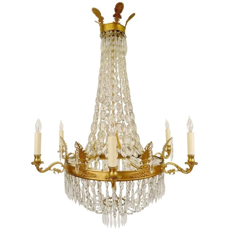 Preferred 1stdibs Bronze, Crystal Gilt Style Empire French For Roman Bronze And Crystal Chandeliers (View 13 of 20)