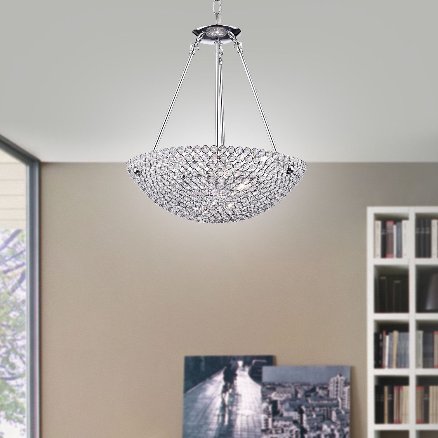 Preferred 3 Light Pendant Chandeliers With Corona 3 Light Bowl Crystal Chandelier Chrome Ceiling (View 8 of 20)