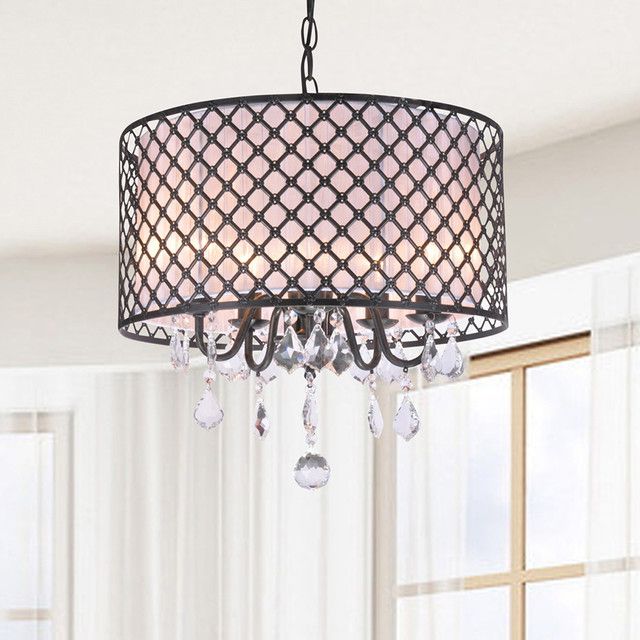 Preferred Carina Antique Bronze Finish Drum Shade Crystal Chandelier Pertaining To Gold Finish Double Shade Chandeliers (View 17 of 20)